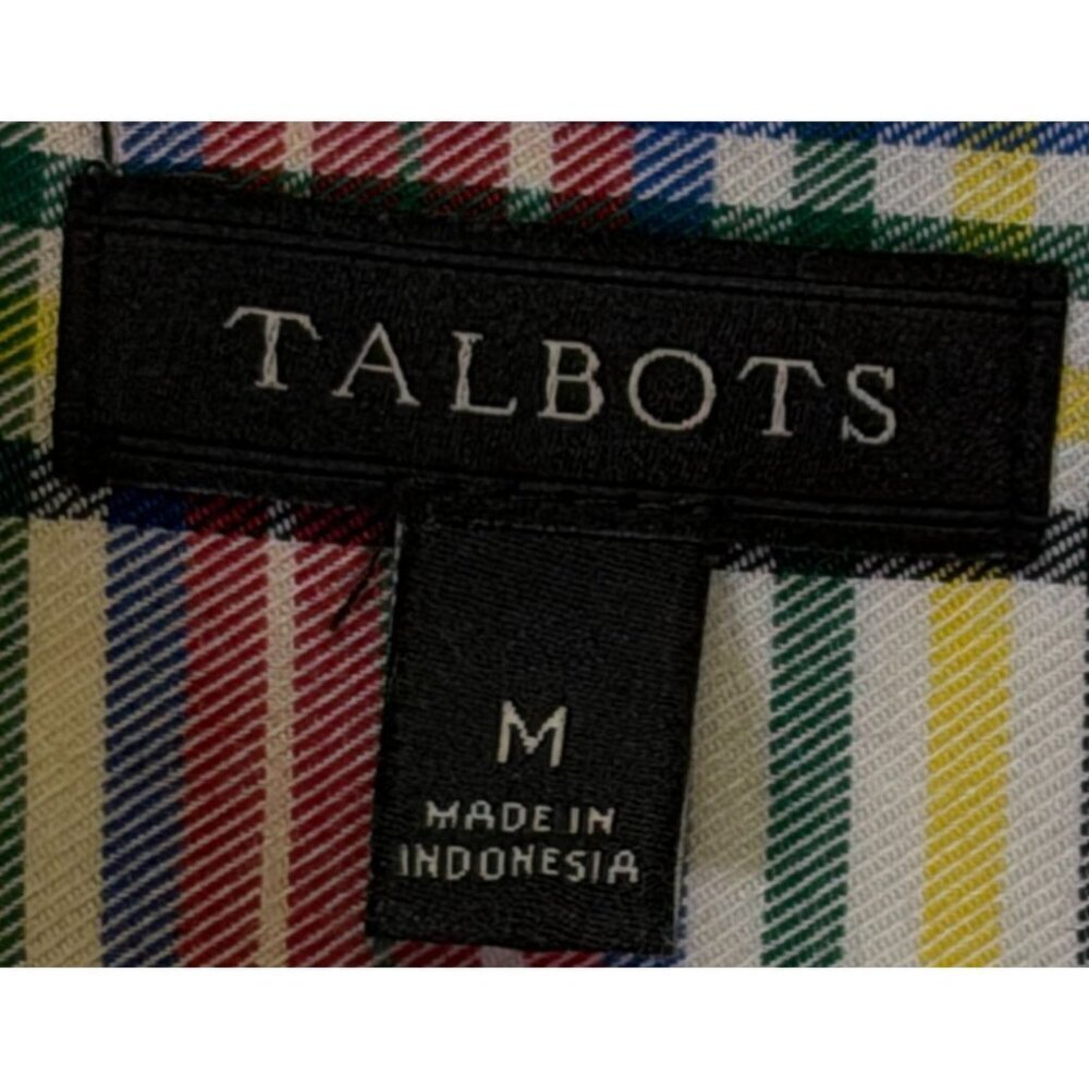 Talbots Party Plaid 100% Cotton Button Front Shirt Size M Multicolor - Picture 3 of 8